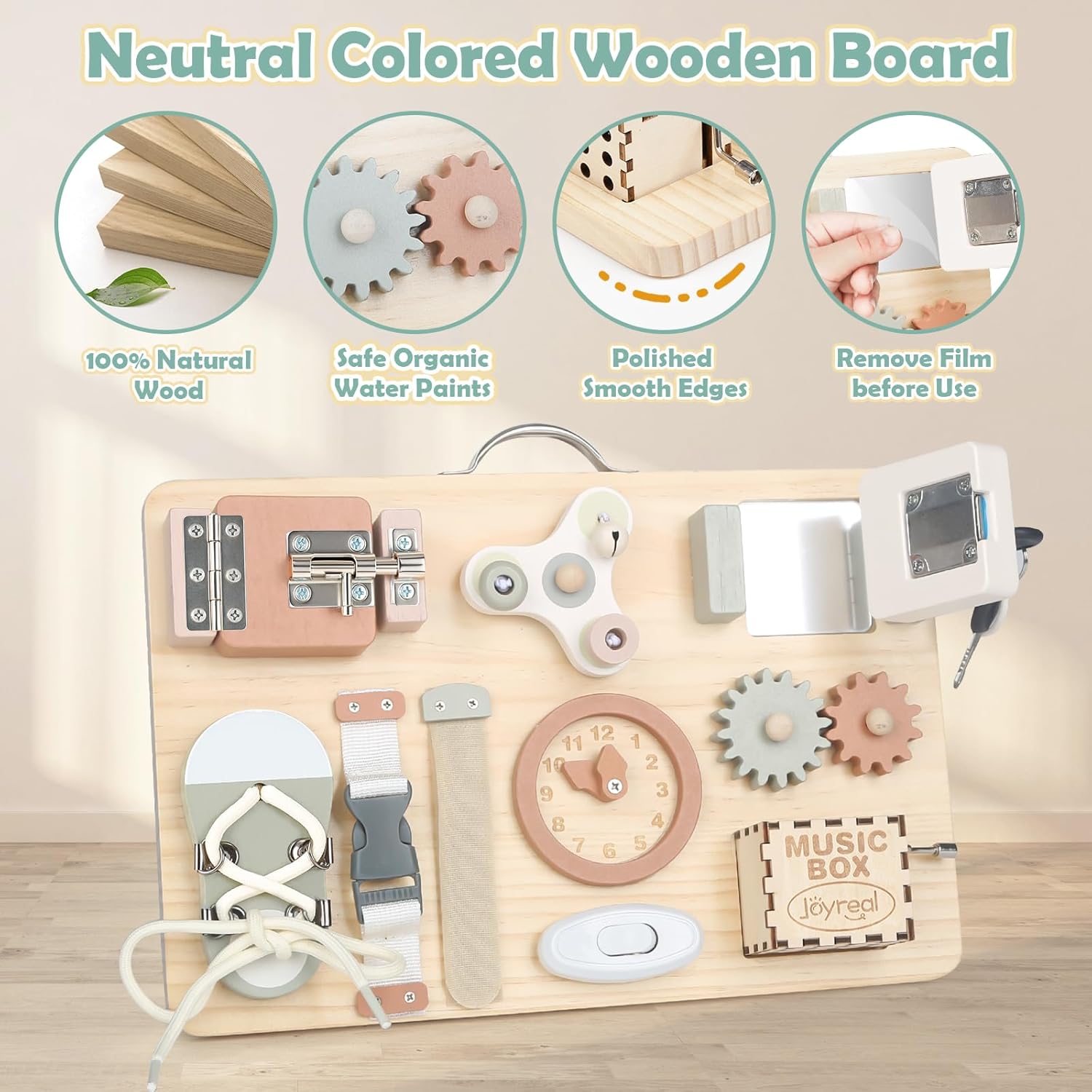 Busy Board Wooden Activity Toy