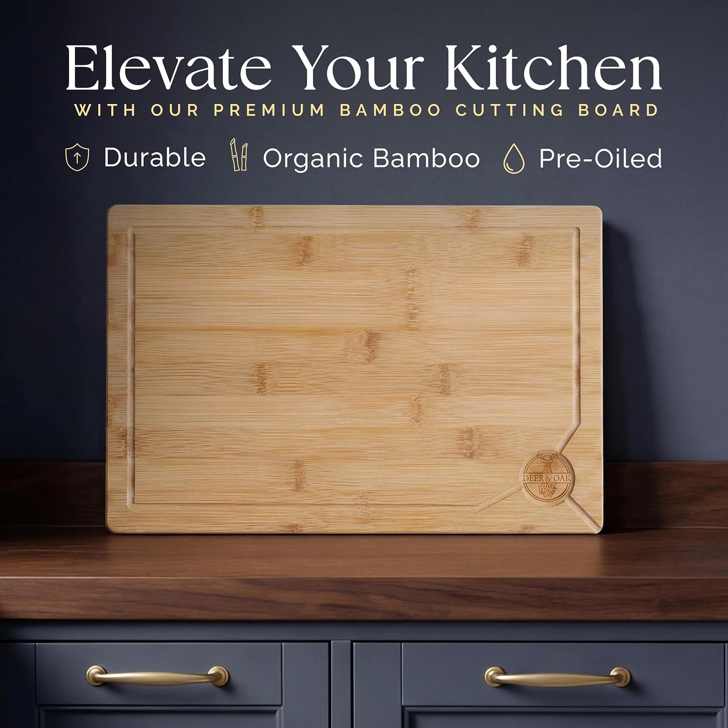 Deer Oak Large Bamboo Board